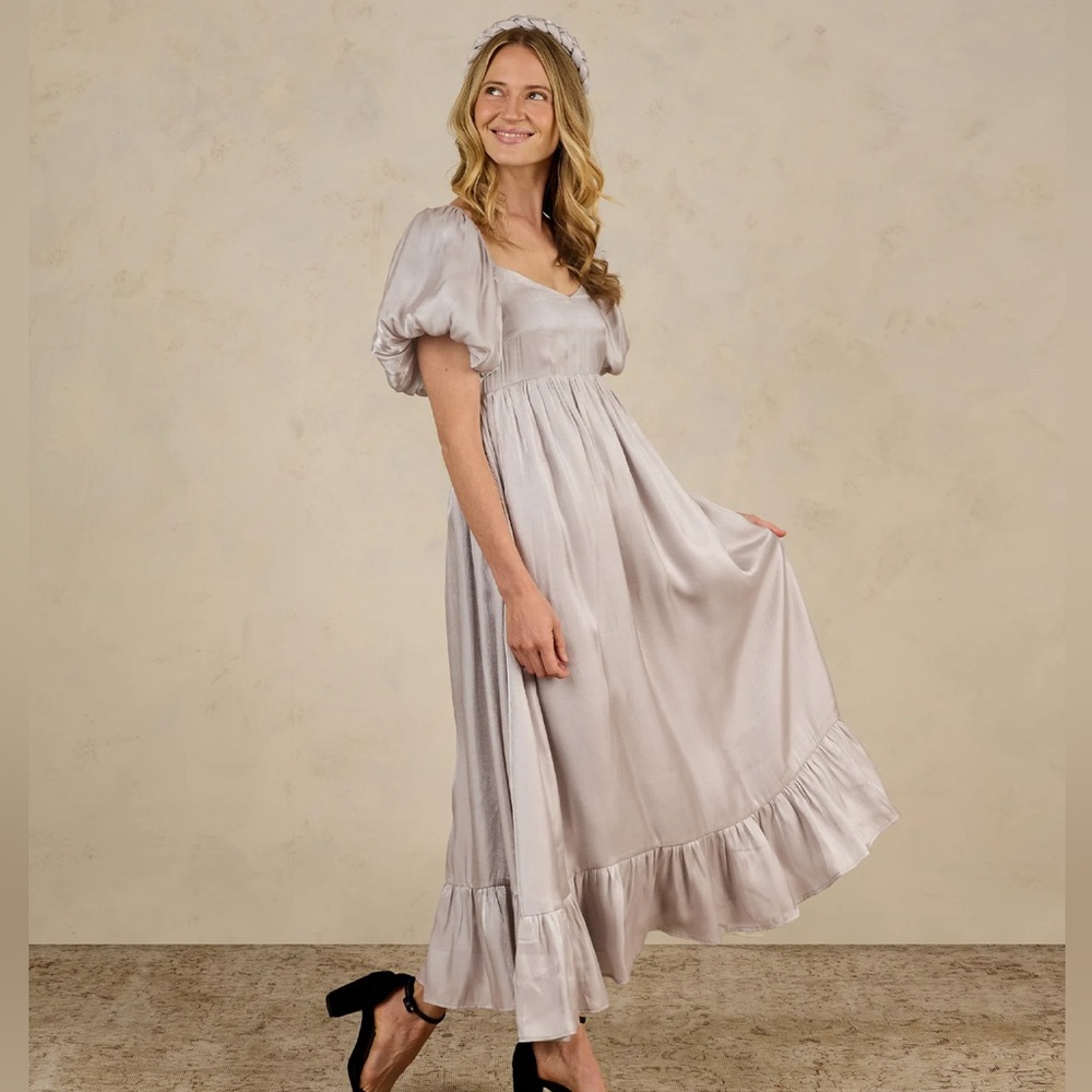 Noralee HAZEL Maxi Dress Satin in Frost